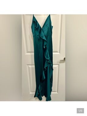 12th Tribe Ruffle Maxi Dress, Emerald, XS *NWT
